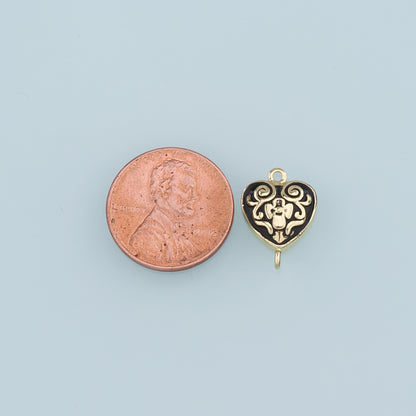 Gold Connector Charm,18K Gold Filled Retro Heart Cross Pendant,Enamel Heart Charm Bracelet Necklace for DIY Jewelry Making Supply