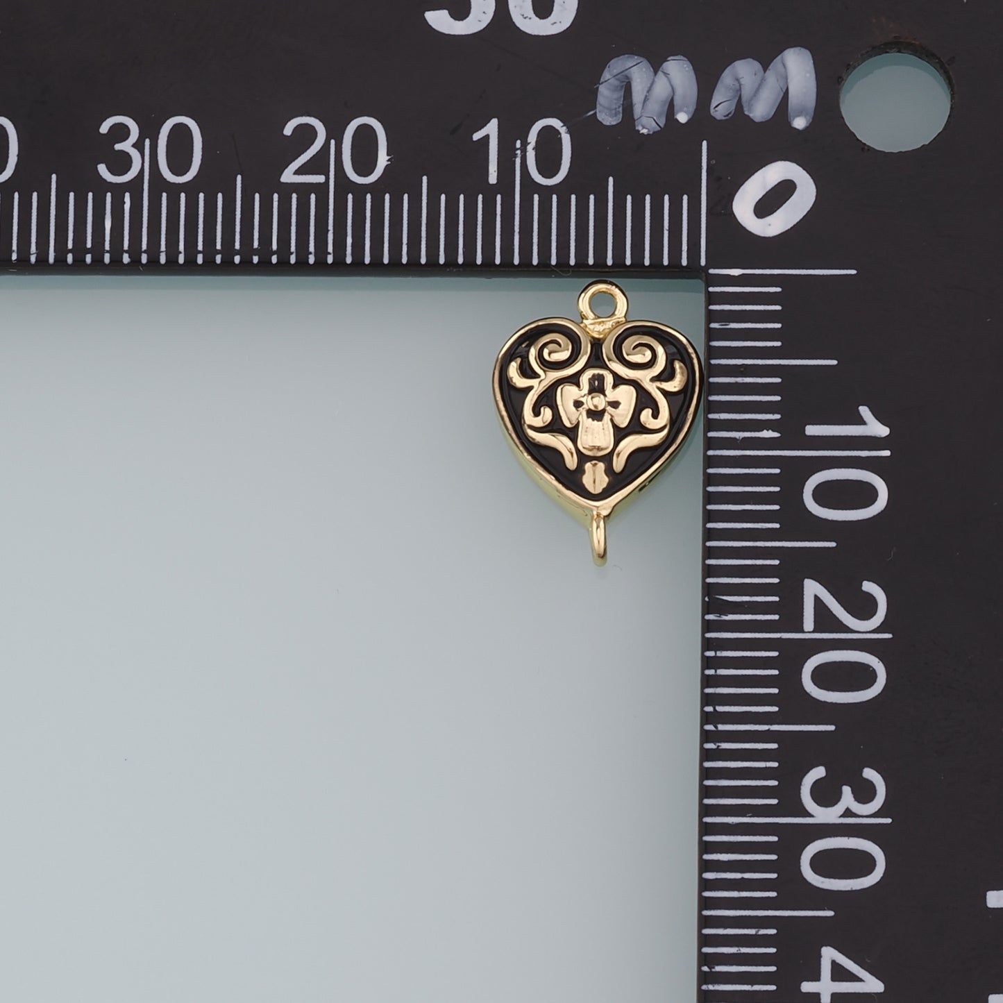 Gold Connector Charm,18K Gold Filled Retro Heart Cross Pendant,Enamel Heart Charm Bracelet Necklace for DIY Jewelry Making Supply