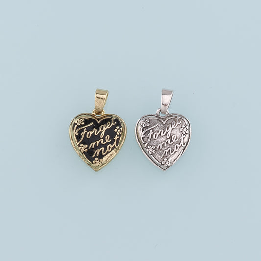 18K Gold Filled Retro Heart letter Pendant,Enamel Heart Charm Bracelet Necklace for DIY Jewelry Making Supply