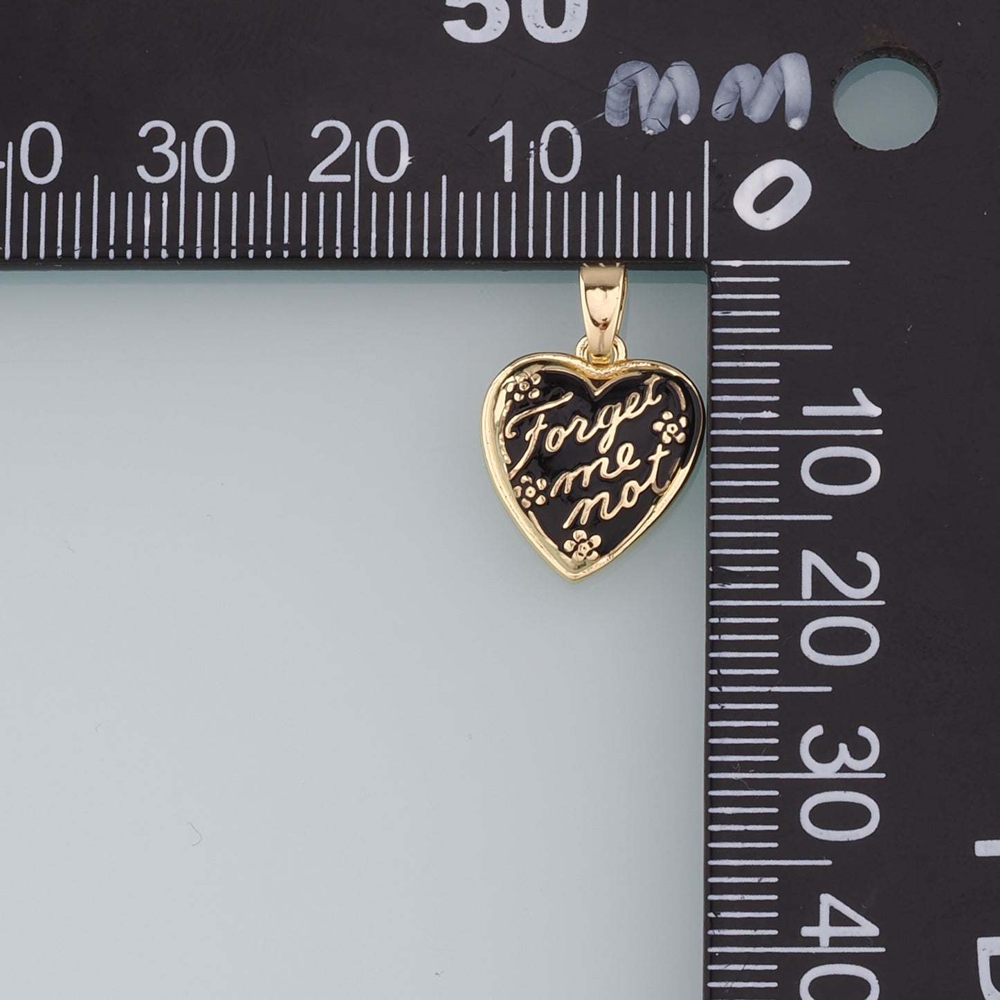 18K Gold Filled Retro Heart letter Pendant,Enamel Heart Charm Bracelet Necklace for DIY Jewelry Making Supply