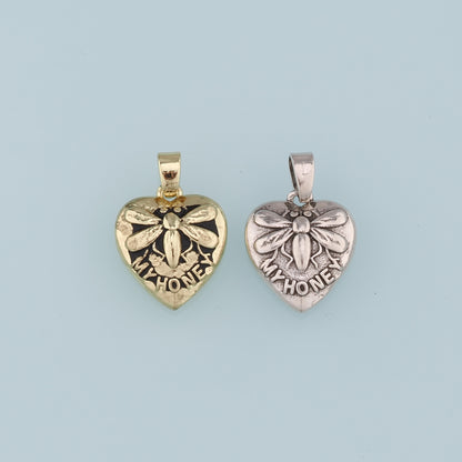 18K Gold Filled Retro Heart Pendant,Dragonfly Charm Bracelet Necklace for DIY Jewelry Making Supply