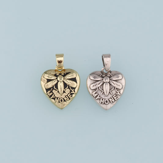 18K Gold Filled Retro Heart Pendant,Dragonfly Charm Bracelet Necklace for DIY Jewelry Making Supply