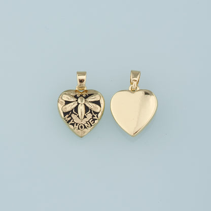 18K Gold Filled Retro Heart Pendant,Dragonfly Charm Bracelet Necklace for DIY Jewelry Making Supply