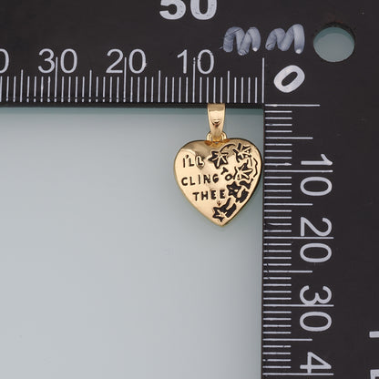 18K Gold Filled Retro Heart Pendant,Enamel letter Charm Bracelet Necklace for DIY Jewelry Making Supply
