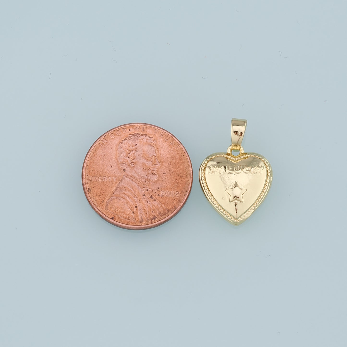18K Gold Filled Retro Heart Pendant,Star Charm Bracelet Necklace for DIY Jewelry Making Supply