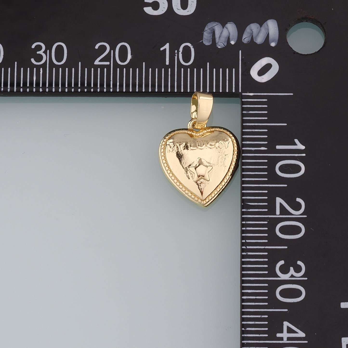 18K Gold Filled Retro Heart Pendant,Star Charm Bracelet Necklace for DIY Jewelry Making Supply