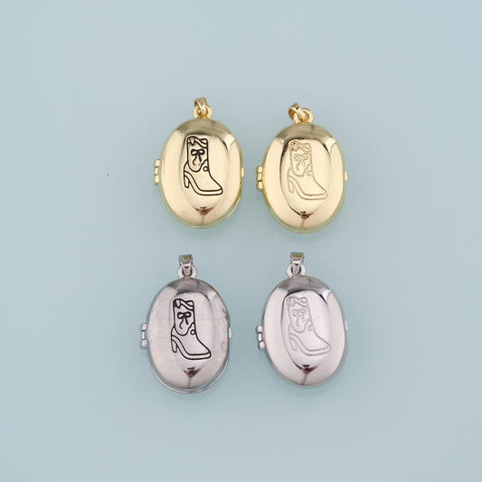 Gold Boots Charms,18K Gold Filled Openable Boots Pendant,Enamel Cowboy Boots Charm Bracelet Necklace for DIY Jewelry Making Supply
