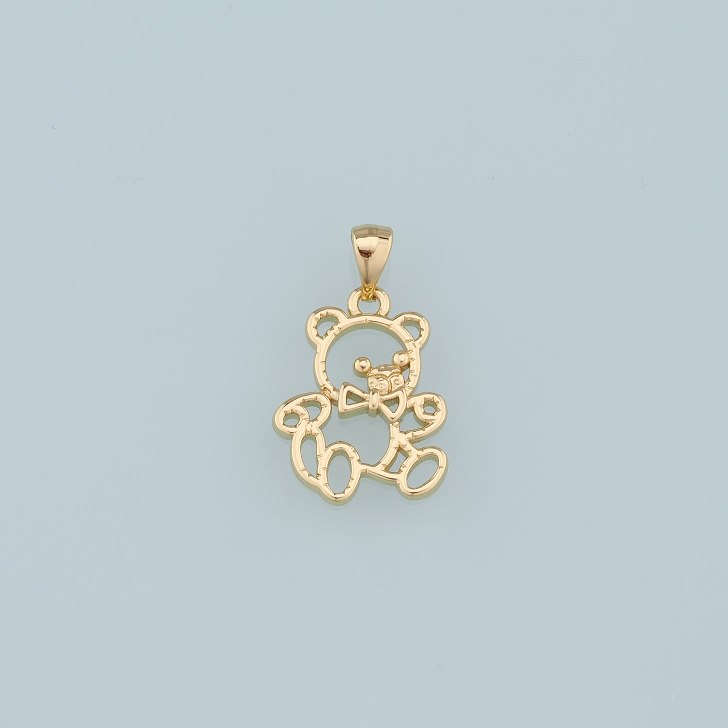 Gold Teddy Bear Charms,18K Gold Filled Teddy Bear Pendant,Cute Bear Charm Bracelet Necklace for DIY Jewelry Making Supply