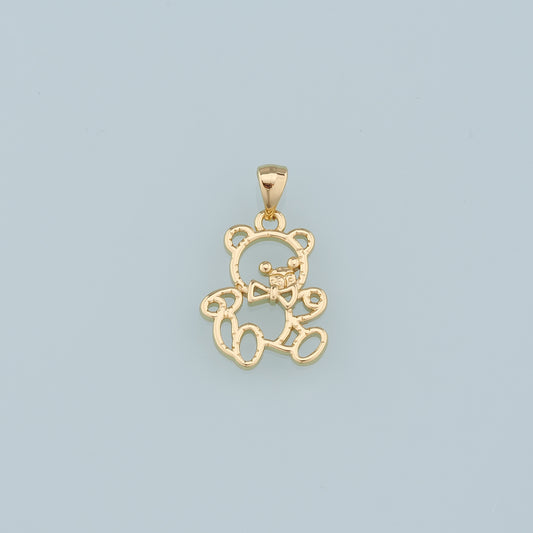 Gold Teddy Bear Charms,18K Gold Filled Teddy Bear Pendant,Cute Bear Charm Bracelet Necklace for DIY Jewelry Making Supply