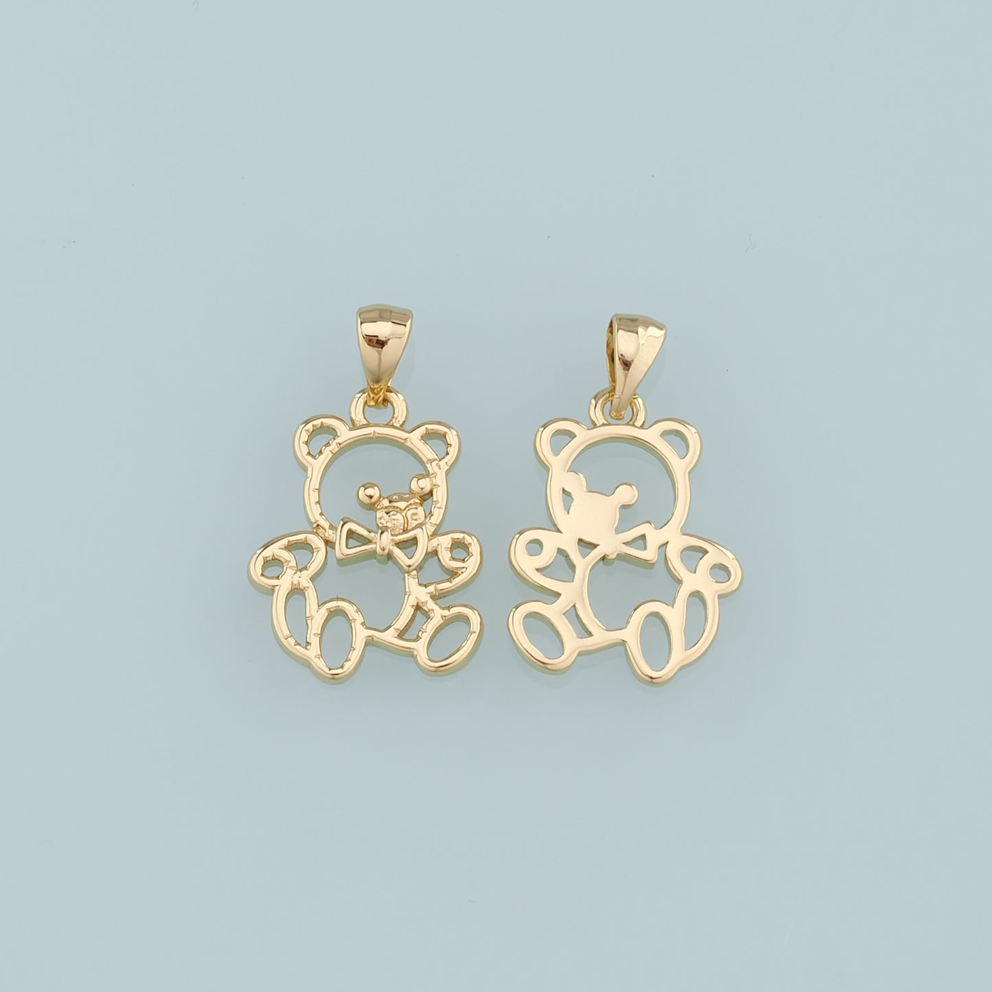 Gold Teddy Bear Charms,18K Gold Filled Teddy Bear Pendant,Cute Bear Charm Bracelet Necklace for DIY Jewelry Making Supply