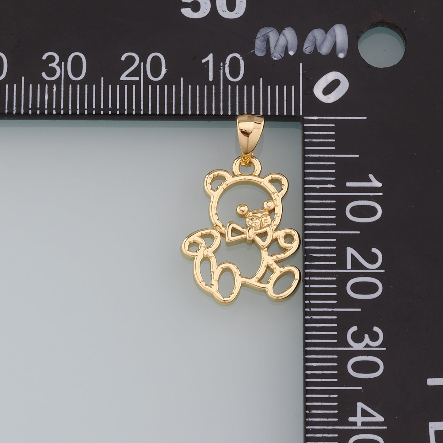 Gold Teddy Bear Charms,18K Gold Filled Teddy Bear Pendant,Cute Bear Charm Bracelet Necklace for DIY Jewelry Making Supply