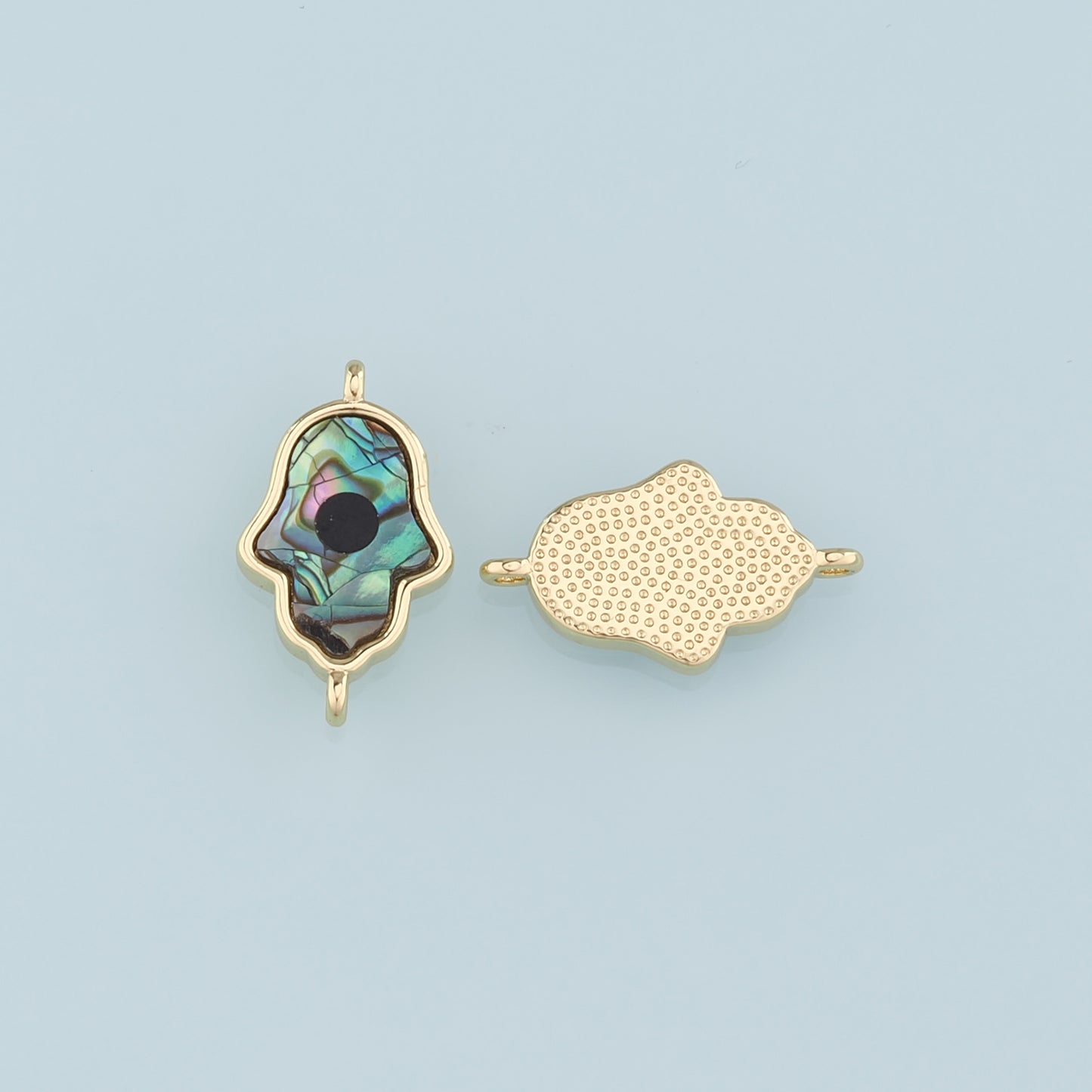 Gold Connector Charm,18K Gold Filled Hamsa Hand Pendant,Evil Eye Charm Necklace for DIY Jewelry Making Supply