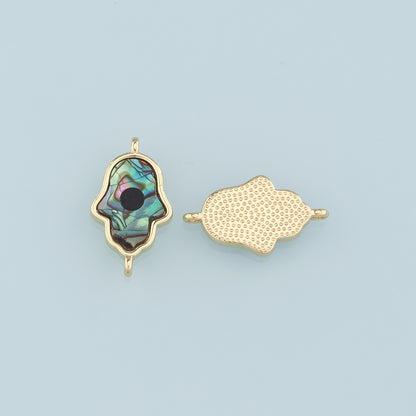 Gold Connector Charm,18K Gold Filled Hamsa Hand Pendant,Evil Eye Charm Necklace for DIY Jewelry Making Supply