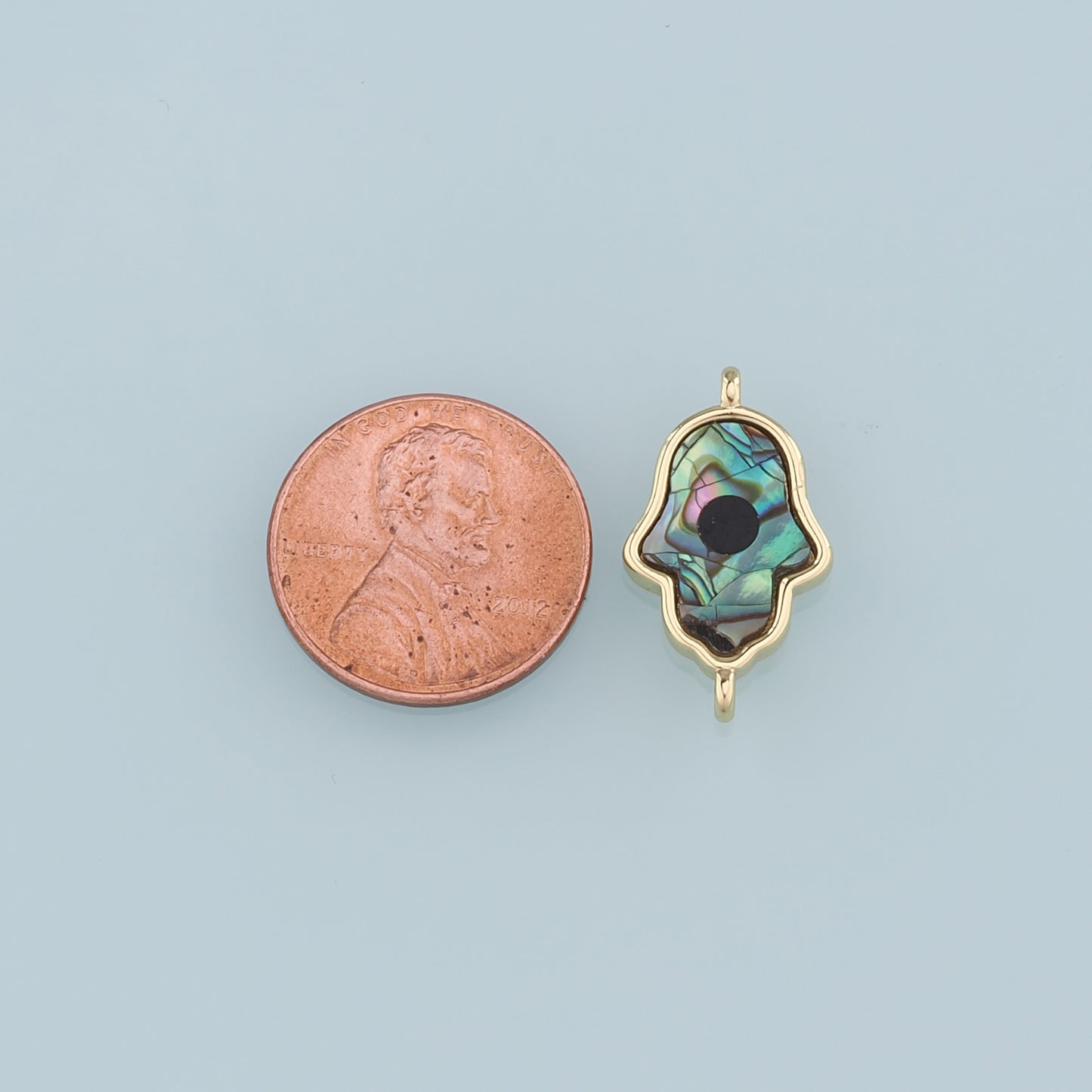 Gold Connector Charm,18K Gold Filled Hamsa Hand Pendant,Evil Eye Charm Necklace for DIY Jewelry Making Supply
