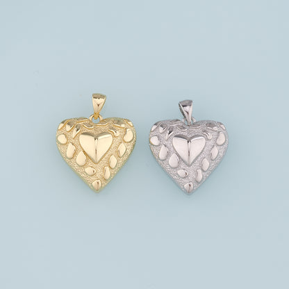 18K Gold Filled Heart Pendant,Heart Charm Bracelet Necklace for DIY Jewelry Making Supply