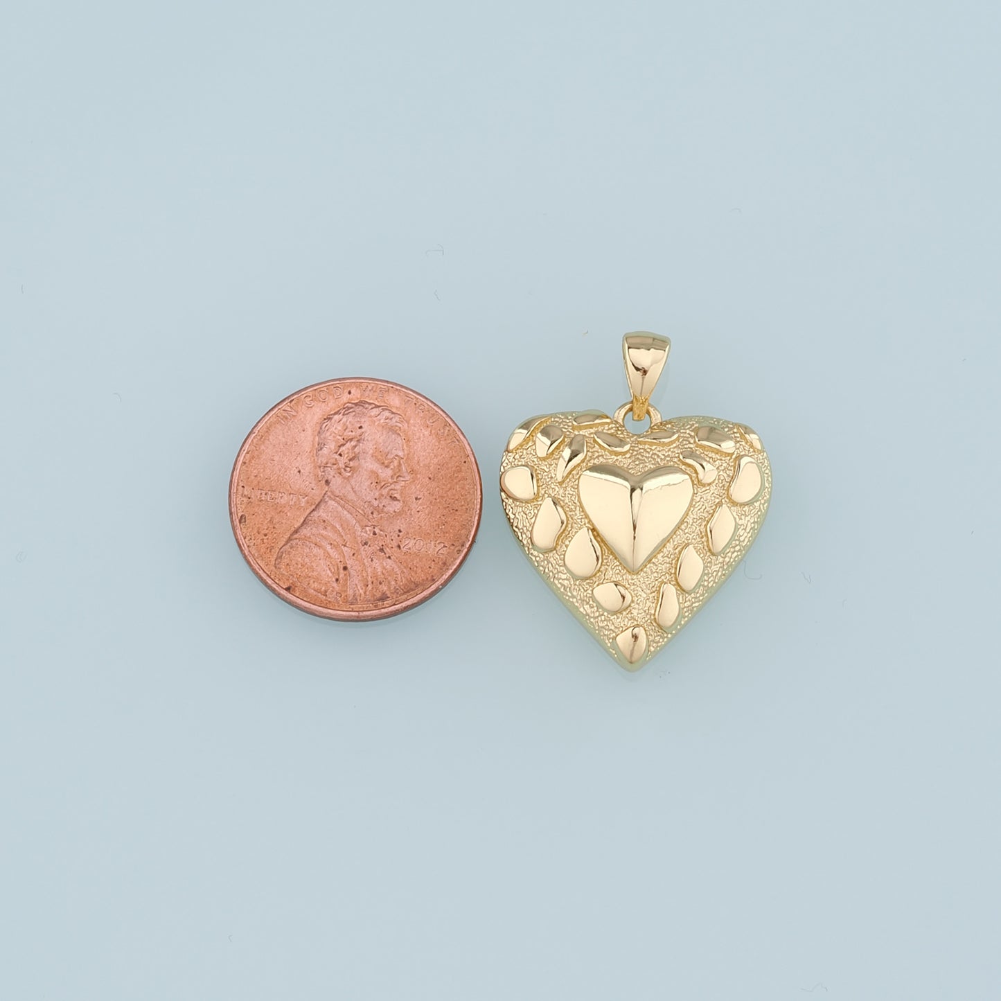 18K Gold Filled Heart Pendant,Heart Charm Bracelet Necklace for DIY Jewelry Making Supply