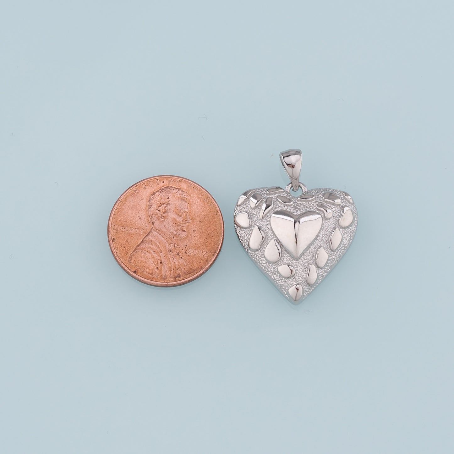18K Gold Filled Heart Pendant,Heart Charm Bracelet Necklace for DIY Jewelry Making Supply
