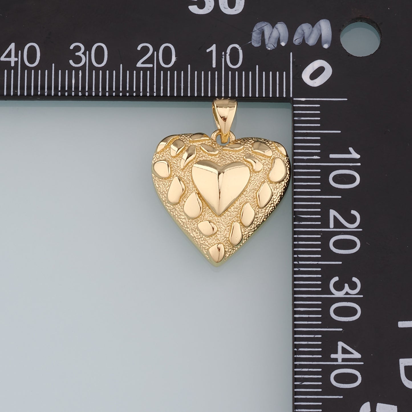 18K Gold Filled Heart Pendant,Heart Charm Bracelet Necklace for DIY Jewelry Making Supply