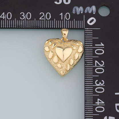 18K Gold Filled Heart Pendant,Heart Charm Bracelet Necklace for DIY Jewelry Making Supply