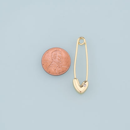 18K Gold Filled Paper Clip Pendant,CZ Micro Pave Paper Clip Charm Bracelet Necklace for DIY Jewelry Making Supply