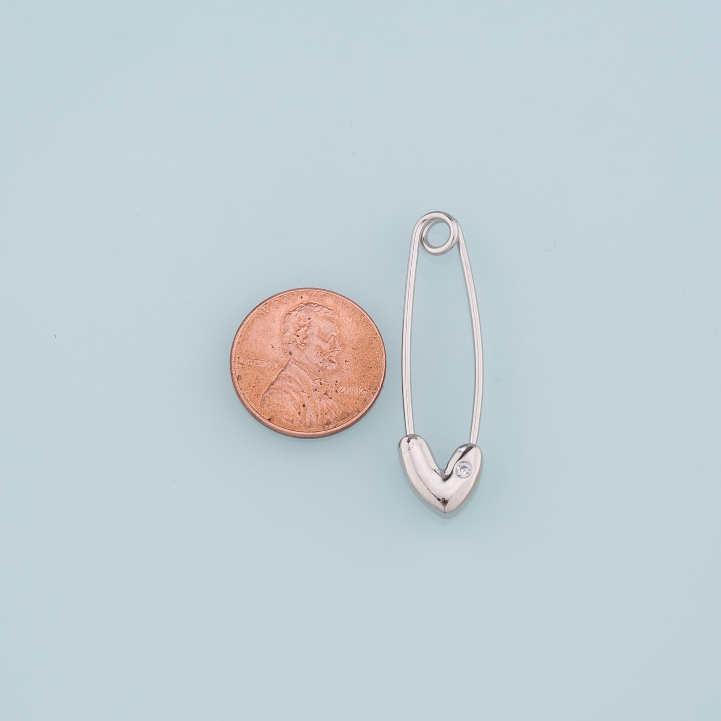 18K Gold Filled Paper Clip Pendant,CZ Micro Pave Paper Clip Charm Bracelet Necklace for DIY Jewelry Making Supply