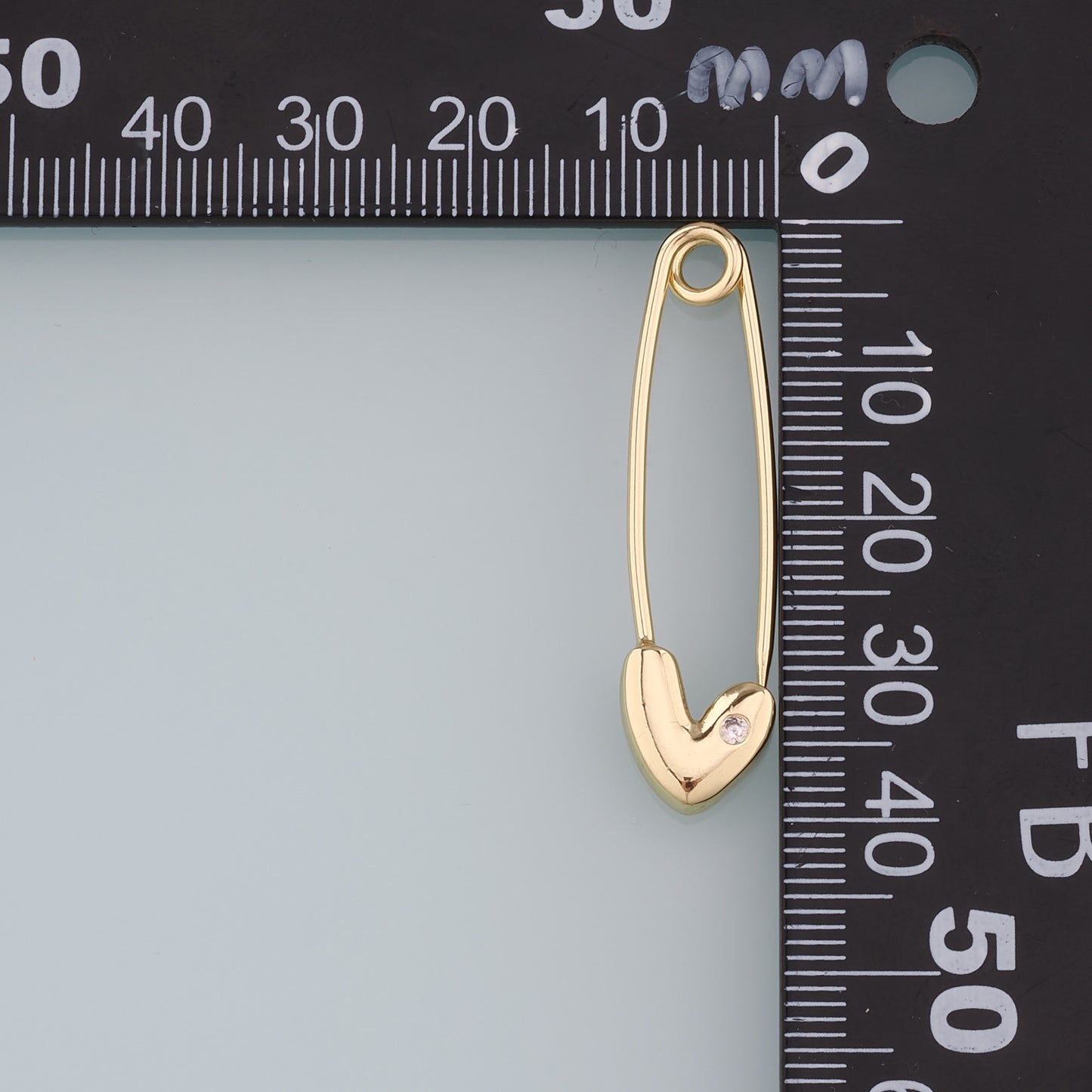 18K Gold Filled Paper Clip Pendant,CZ Micro Pave Paper Clip Charm Bracelet Necklace for DIY Jewelry Making Supply