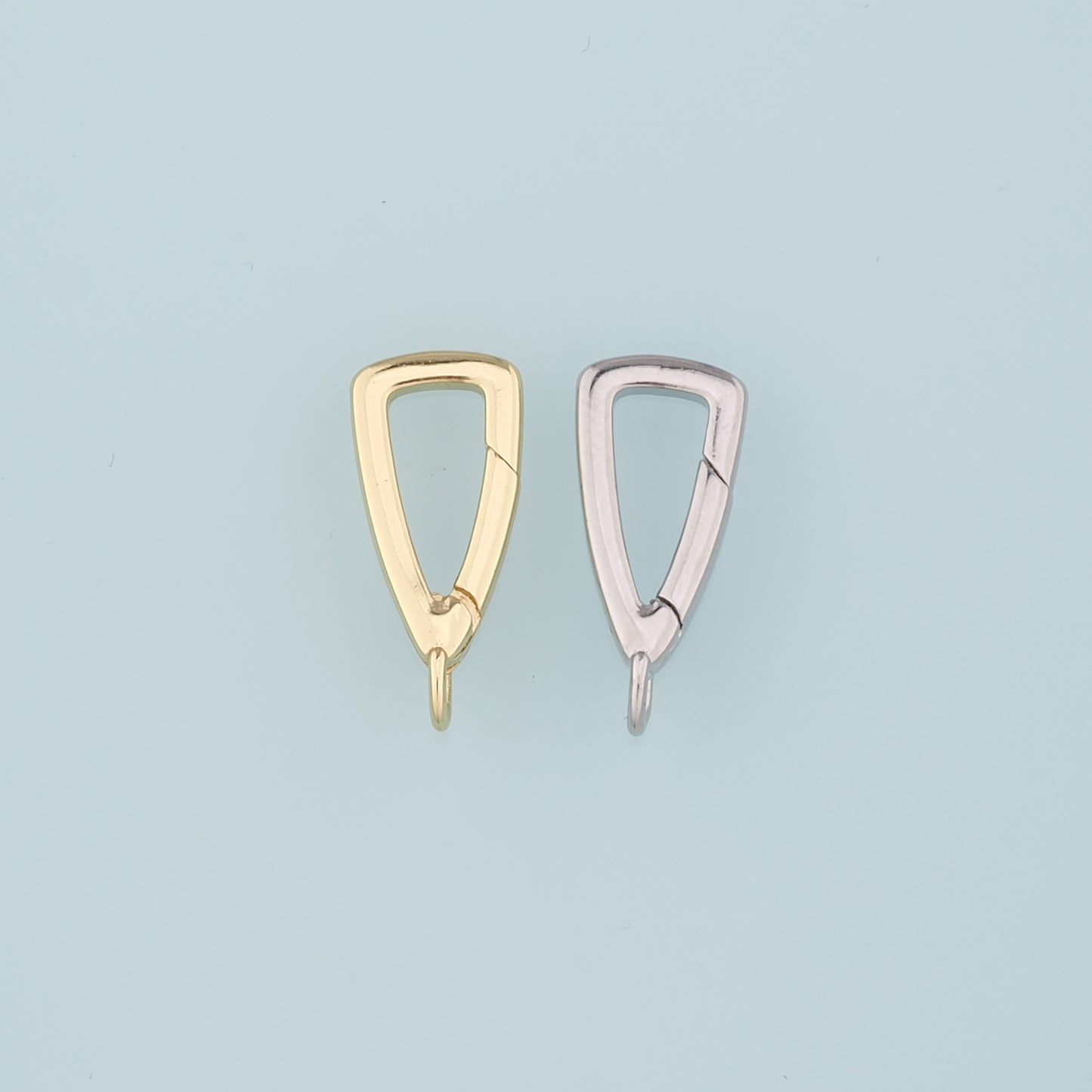 18K Gold Filled Triangle Carabiner Clasp,Carabiner Lock Connector,Spring Push Gate for DIY Jewelry Finding Necklace Bracelet