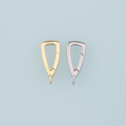 18K Gold Filled Triangle Carabiner Clasp,Carabiner Lock Connector,Spring Push Gate for DIY Jewelry Finding Necklace Bracelet