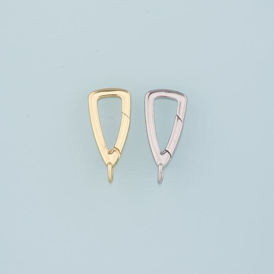 18K Gold Filled Triangle Carabiner Clasp,Carabiner Lock Connector,Spring Push Gate for DIY Jewelry Finding Necklace Bracelet