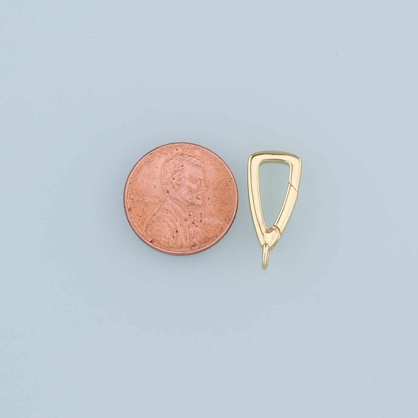 18K Gold Filled Triangle Carabiner Clasp,Carabiner Lock Connector,Spring Push Gate for DIY Jewelry Finding Necklace Bracelet