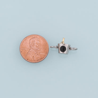 Gold Champagne Connector,18K Gold Filled Ice Bucket Pendant,Enamel Ice Bucket Charm Bracelet Necklace for DIY Jewelry Making Supply