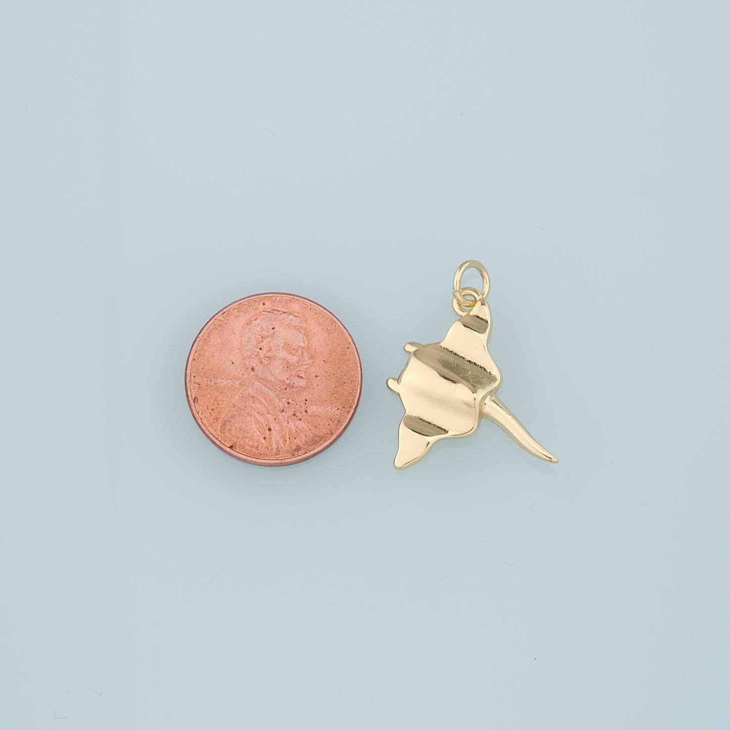 18K Gold Filled Manta Ray Pendant,Dainty Manta Ray Charm Bracelet Necklace for DIY Jewelry Making Supply