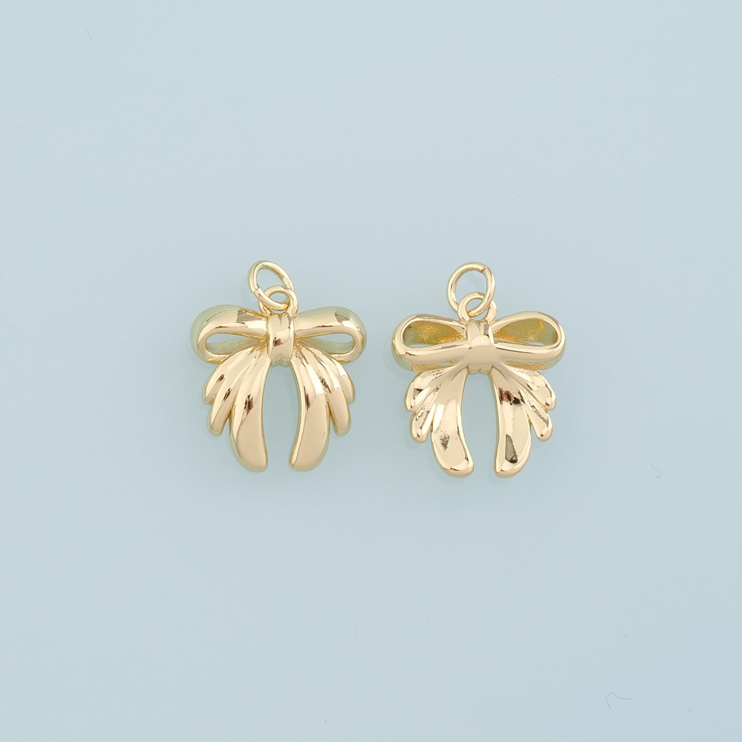 Gold Bow Charms,18K Gold Filled Bow Pendant,Tiny bow tie Charm Bracelet Necklace for DIY Jewelry Making Supply