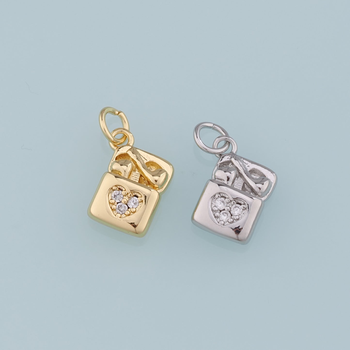 18K Gold Filled Earphone Pendant,CZ Micro Pave Earphone Charm Bracelet Necklace for DIY Jewelry Making Supply