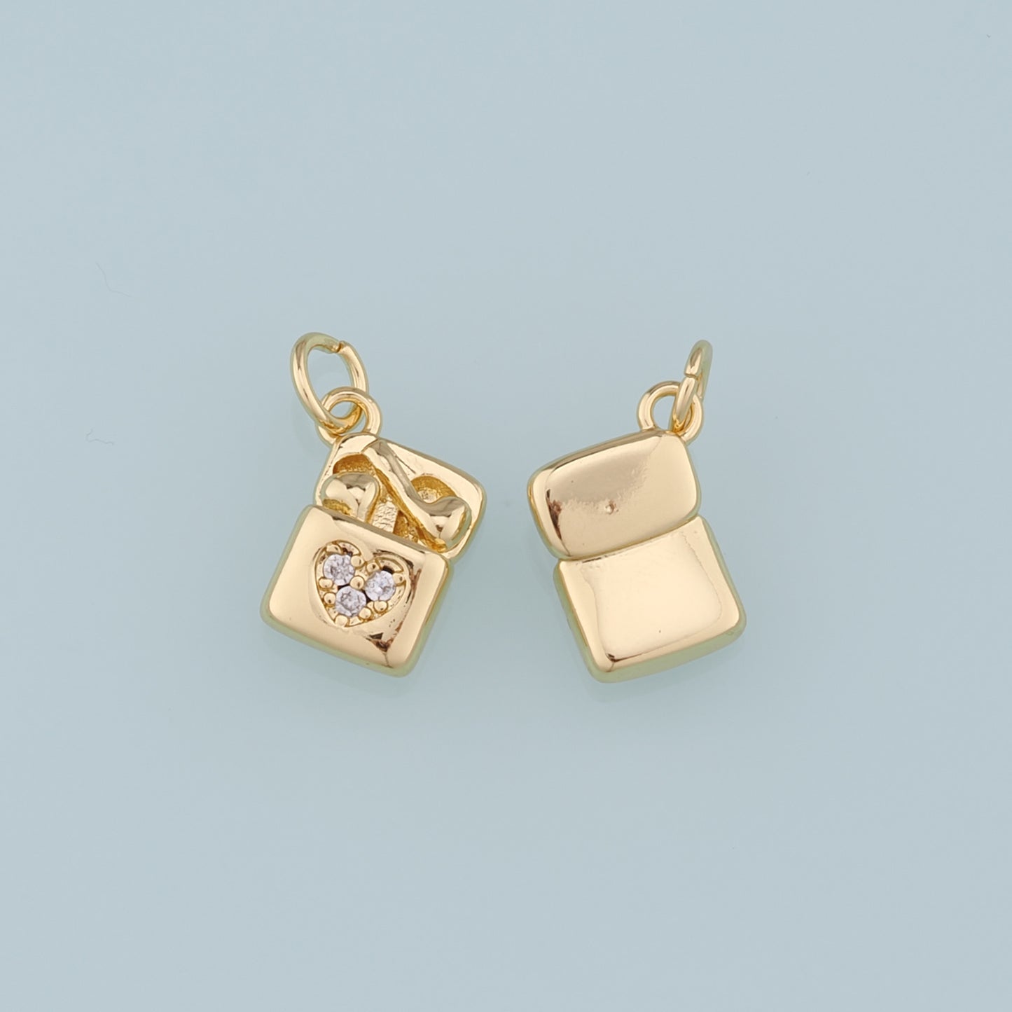 18K Gold Filled Earphone Pendant,CZ Micro Pave Earphone Charm Bracelet Necklace for DIY Jewelry Making Supply
