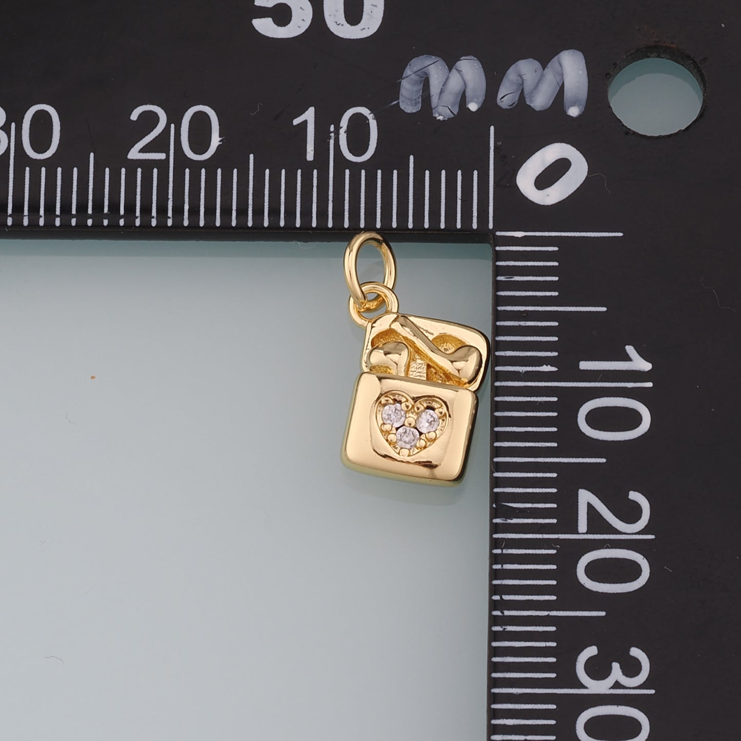 18K Gold Filled Earphone Pendant,CZ Micro Pave Earphone Charm Bracelet Necklace for DIY Jewelry Making Supply