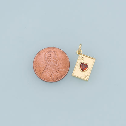 Gold Poker Charms,18K Gold Filled Poker Pendant,Playing Card Charm Bracelet Necklace for DIY Jewelry Making Supply
