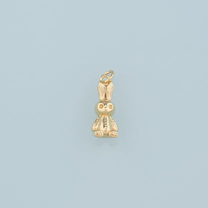 Gold Rabbit Charms,18K Gold Filled Rabbit Pendant,Animal Charm Bracelet Necklace for DIY Jewelry Making Supply