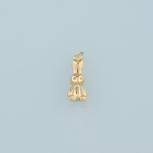 Gold Rabbit Charms,18K Gold Filled Rabbit Pendant,Animal Charm Bracelet Necklace for DIY Jewelry Making Supply