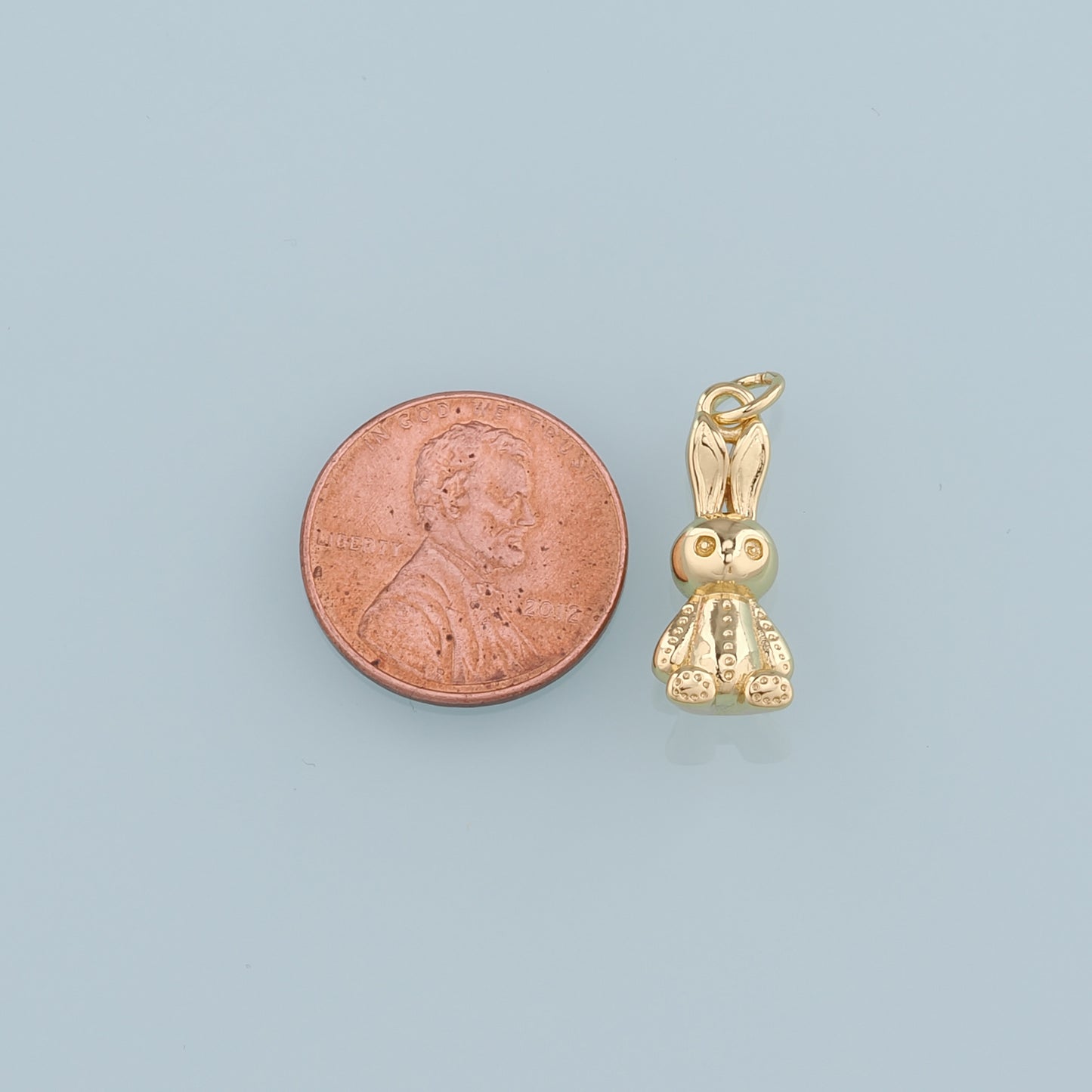 Gold Rabbit Charms,18K Gold Filled Rabbit Pendant,Animal Charm Bracelet Necklace for DIY Jewelry Making Supply
