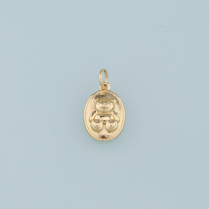 Gold Teddy Bear Charms,18K Gold Filled Teddy Bear Pendant,Cute Bear Charm Bracelet Necklace for DIY Jewelry Making Supply