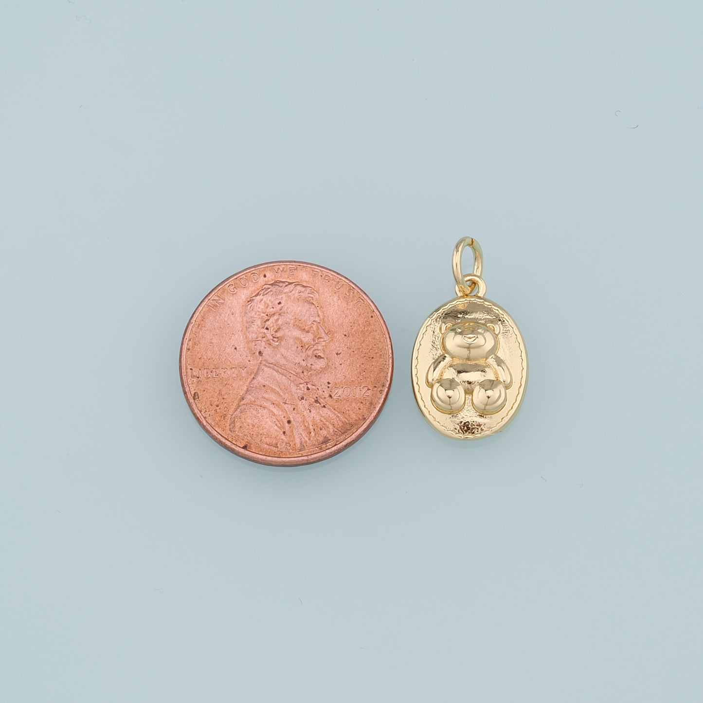 Gold Teddy Bear Charms,18K Gold Filled Teddy Bear Pendant,Cute Bear Charm Bracelet Necklace for DIY Jewelry Making Supply