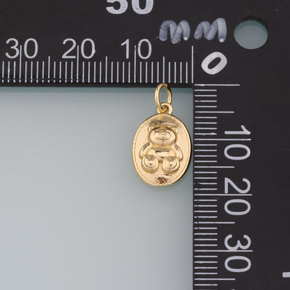 Gold Teddy Bear Charms,18K Gold Filled Teddy Bear Pendant,Cute Bear Charm Bracelet Necklace for DIY Jewelry Making Supply