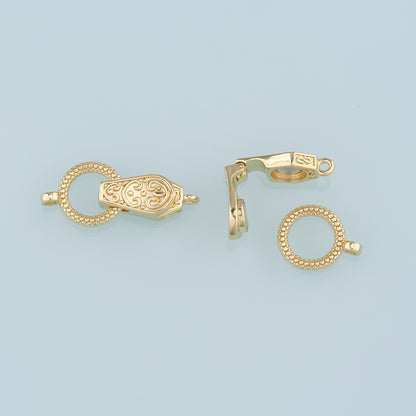 18K Gold Filled Round Clasp,Carabiner Lock Connector,Magnetic clasp for DIY Jewelry Finding Necklace Bracelet