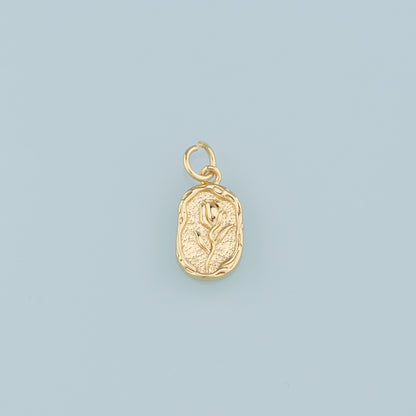 18K Gold Filled Flower Pendant,Dainty Tulip Charm Bracelet Necklace for DIY Jewelry Making Supply