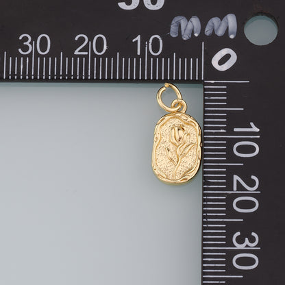 18K Gold Filled Flower Pendant,Dainty Tulip Charm Bracelet Necklace for DIY Jewelry Making Supply