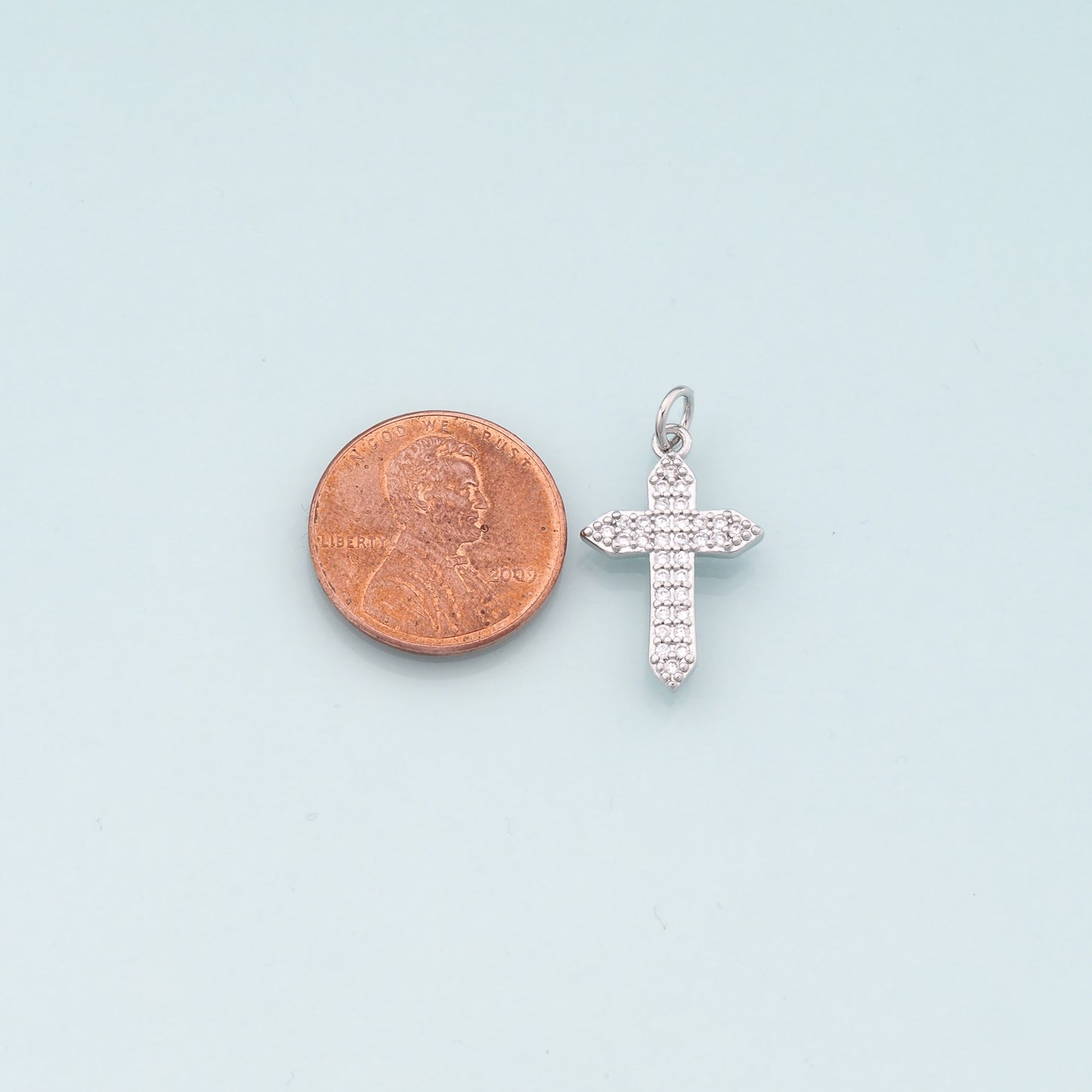 Gold Cross Charms,18K Gold Filled Cross Pendant,CZ Micro Pave Religion Charm Bracelet Necklace for DIY Jewelry Making Supply