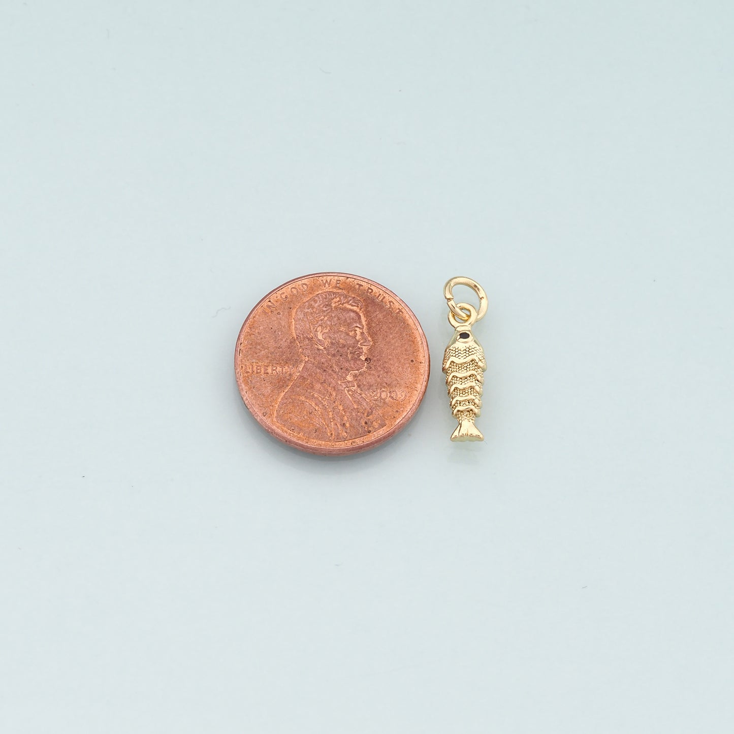 Gold Fish Charms,18K Gold Filled Fish Pendant,Ocean Charm Bracelet Necklace for DIY Jewelry Making Supply