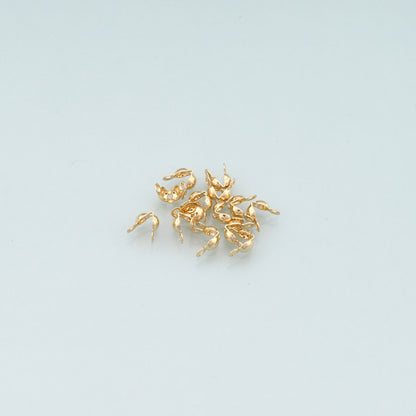 20Pcs 18K Gold Filled Crimp Cover Beads for DIY Jewelry Making Supply