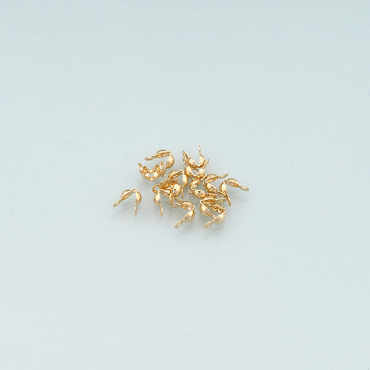 20Pcs 18K Gold Filled Crimp Cover Beads for DIY Jewelry Making Supply